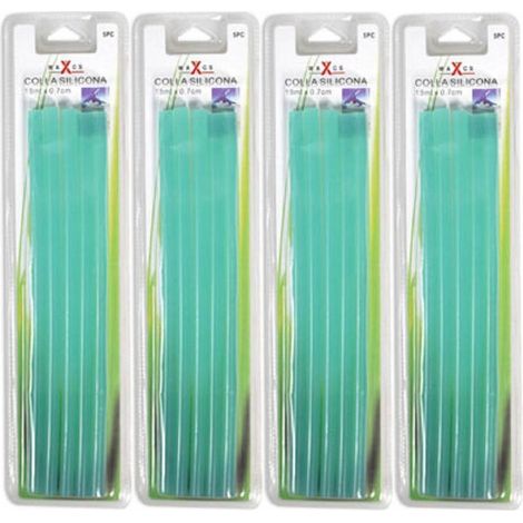 Trade Shop - BASTONCINI COLLA 20 PZ FOR INCOLLATRICE CALDO INCOLLATRICE VERDE STICK 18 X 0.7 CM - (1/2)