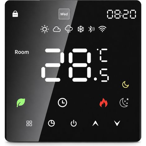 Thermostat K6 noir pour chauffage à eau et chaudière à gaz, 3 A, sans Wi-Fi (1/5)