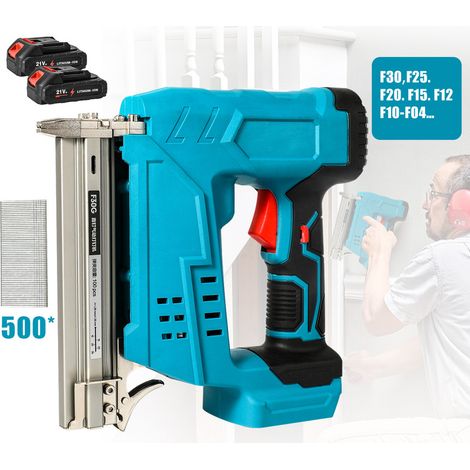 Cloueuse électrique sans fil F30 – Pistolet à clous et agrafeuse pour menuiserie, outil pour meubles et travail du bois, compatible batterie 18V