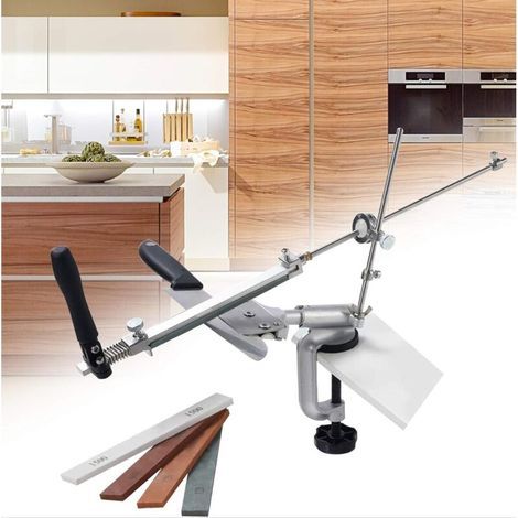 Aiguiseurs manuels professionnels avec 4 meules, affûteur de couteaux à angle fixe rotatif Pro RX-008, ensemble d'outils d'affûtage de cuisine (1/4)