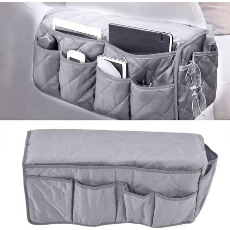 organisateur de canapé Support pour télécommande de canapé, conception de poche, anti-poussière, moteur housse Gris Gris (1/5)