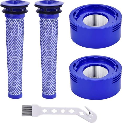 V8 pour Dyson 2 pièces V7 V8 Pré-Filtre et Filtre Moteur pour Dyson V8 V7 Animal Plus Extra Absolute Fluffy Aspirateur à Batterie Motorhead Ensemble de Filtres Hepa avec Brosse de Nettoyage (1/4)