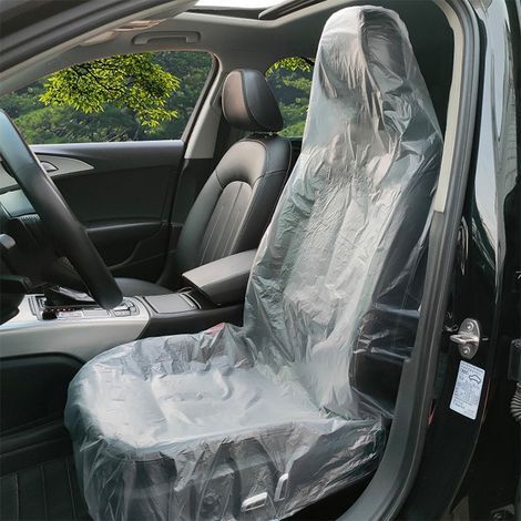100 pezzi di coprisedili monouso in plastica ultra spessa per auto, protezione per sedili, 25 g (1/5)