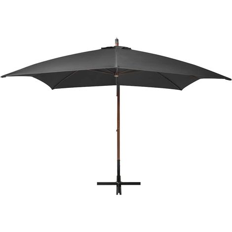 Ombrellone Parasole a Sbalzo Antracite 3x3 m Palo in Abete Massello (1/5)