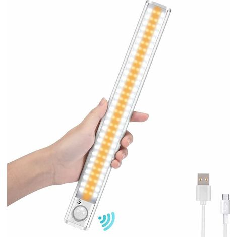 120 LEDs, dimmbar, Unterschrankleuchte, Bewegungsmelder, Unterschrankbeleuchtung, tragbar, kabellos, wiederaufladbar über USB (1/5)