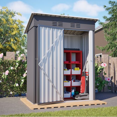 Caseta de jardín metálica con puerta 140,6x83,6 cm OKMYHOME