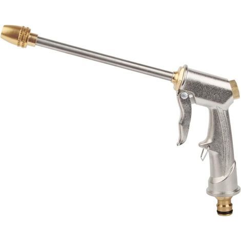 Pistola ad Acqua in Metallo, Pistola per Innaffiatoi da Giardino, Pistola per Tubo ad Alta Pressione, Pistola ad Acqua da Giardino per Lavaggio Auto, Animali Domestici, Giardino, Prato, Cortile (Lunga (1/4)