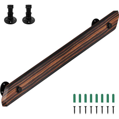 Wolketon Main courante décorative 100 cm en pin massif marron, style moderne rétro, pour escalier intérieur grenier jardin (1/5)