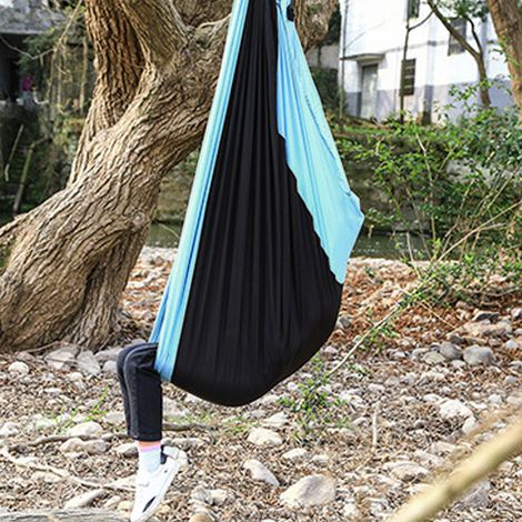 Balancelle/hamac portable de patio/hamac double usage bleu-gris (1/5)