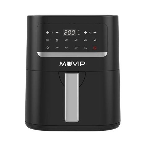 Muvip Heißluftfritteuse 4,5l 1600w Touchscreen - 10 voreingestellte Programme - Herd mit 80% weniger Fett - antihaftbeschichteter Topf - einstellbare Temperatur 50-200ºc - Farbe schwarz