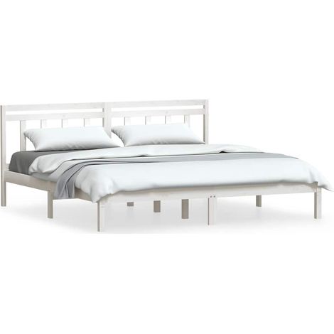 Maison Exclusive - Bedframe massief hout wit 180x200 cm (1/5)