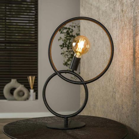 Lampe design noire – 2 anneaux TRIBECA (1/4)