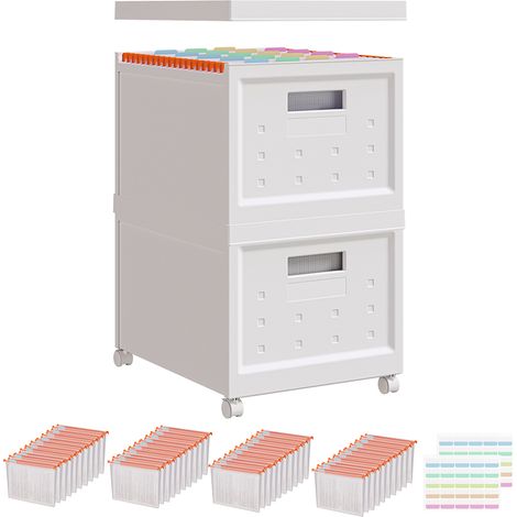 Schedario Organizer Contenitore con Ruote e 40 Cartelline Archivio Portadocumenti (1/5)