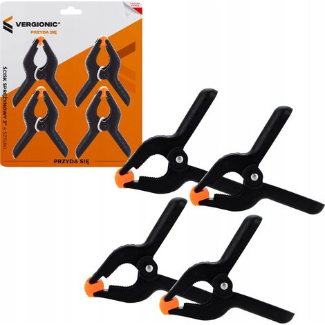 Abrazadera de resorte de 3", 4 piezas, modelismo, carpintería, abrazadera VERGIONIC