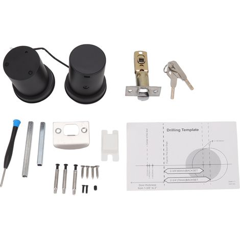 Serrure intelligente 4‑6V poignée boule avec empreinte digitale, mot de passe et Bluetooth, compatible Tuya, pour porte en bois domestique (1/5)