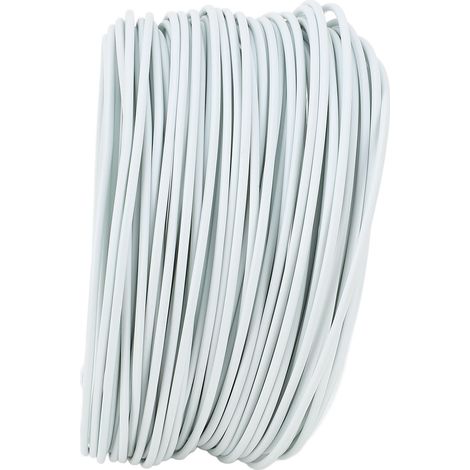 Fil de ligature en fer galvanisé de 1,2 mm de diamètre et de 28 m de longueur, coupe rond, flexible et sécable, pour l'industrie des télécommunications, blanc. (1/5)