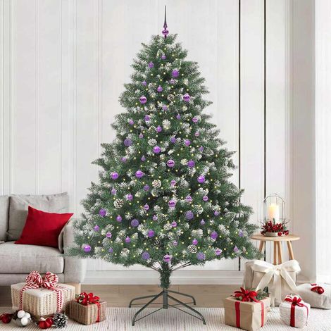 Künstlicher Weihnachtsbaum mit 300 LEDs mit Ständer Grün 240 cm (1/5)