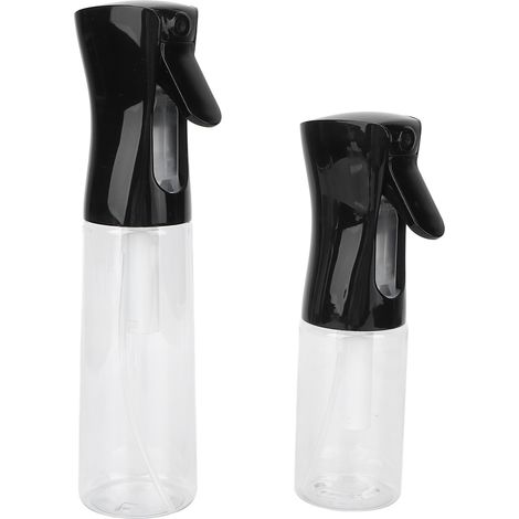 Bouteille pulvérisateur continue 2 pièces, flacon brumisateur fin rechargeable pour coiffure et nettoyage, 300ml & 200ml (1/5)
