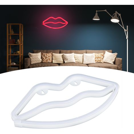 Enseigne lumineuse LED néon en forme de lèvres, décoration murale pour demande en mariage, mariage, maison, anniversaire, rouge (1/5)