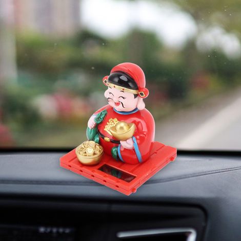 Décoration de la Fortune avec Moteur Solaire pour le Dashboard du Véhicule et la Décoration du Gateau du Nouveau An Chinois - Matériel: Plastique, Dimension: 8.5x7.5x7.5cm (1/5)