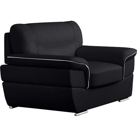 Poltrona in pelle Nero - THIBAULT