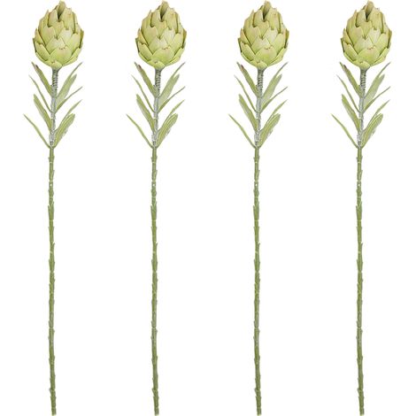 Künstliche Artischocken [4 pro Portion weiß] Künstliche Artischocken für Wohnzimmer-/Eingangsbereichdekoration, künstliche Pflanzen, Blumenarrangements, künstliche Blumen (1/2)