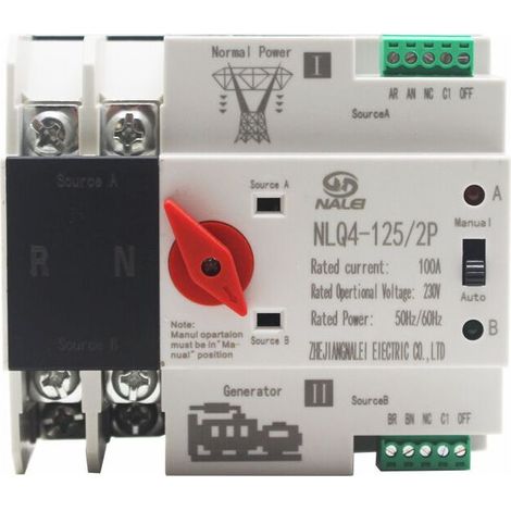- Commutateur de transfert automatique à double alimentation 2P100A (1/4)