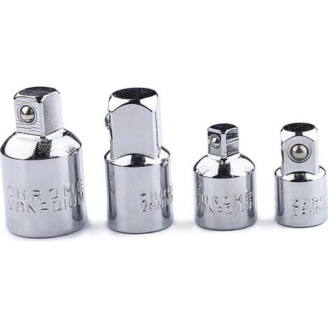 Kit Convertisseur Réducteur de 4 Pièces 1/2 à 3/8 Adaptateur Jack à Cliquet Carré de 3/8 à 1/4 (couleur Argent) (1/5)