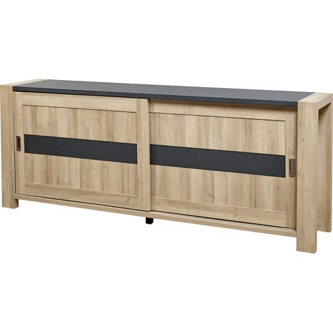 Buffet/bahut moderne 231 cm chêne/gris Benny (1/5)
