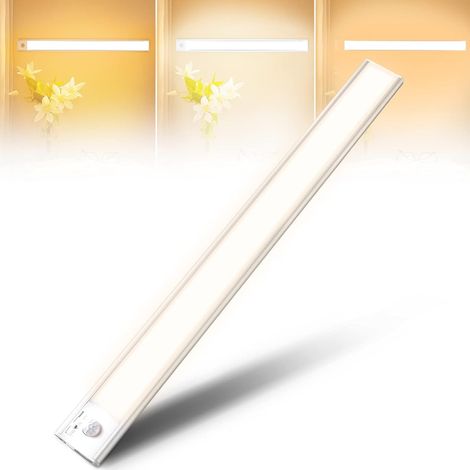 Lampe de Placard, Reglette Led Cuisine Rechargeable USB, 30 cm Lampe Detecteur de Mouvement Interieur Sans Fil avec Bande Magnétique Autocollante pour Cuisine, Placard, Escaliers et Couloirs (1/5)