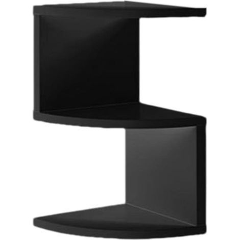 Petite étagère d'angle en bois avec larges compartiments, rangement gain de place pour livres/décoration (1/5)