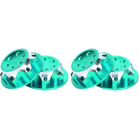 4 écrous de jante anti-poussière 21 mm/0,8 po, accessoire en alliage d'aluminium, compatibles avec les voitures RC AGAMA 1/8 (vert).