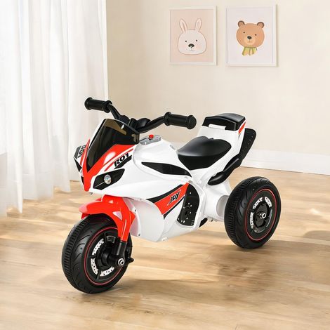 Draisienne moto enfant 74 x 39 x 48 cm blanche avec musique (1/5)