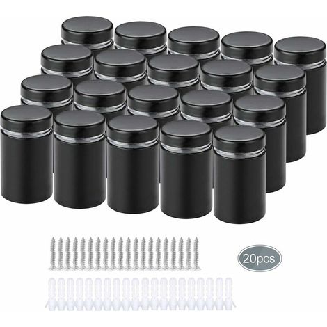 20 piezas de separadores de vidrio, tornillos publicitarios de acero inoxidable, clavos, tornillos publicitarios para letreros de vidrio, fijaciones de separadores sin marco, abrazaderas