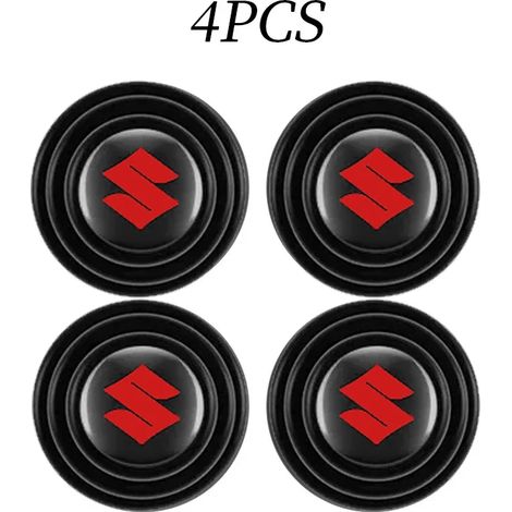 (A4, lot de 4) Amortisseurs de portières de voiture, autocollants de protection, coussinets en caoutchouc insonorisants, accessoires compatibles avec le logo Suzuki S (1/4)