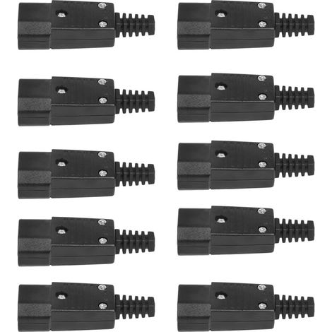 10 Stück IEC 320 C14 Netzadapter mit abnehmbarem 3-poligem Stecker
