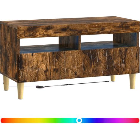Maison Exclusive - LED-TV-Schrank Raucheiche Holzwerkstoff (1/5)