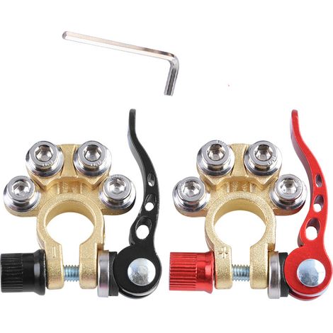 Connecteurs de batterie de voiture en cuivre, pinces avec clé en L pour conversion, ensemble d'accessoires industriels (1/4)