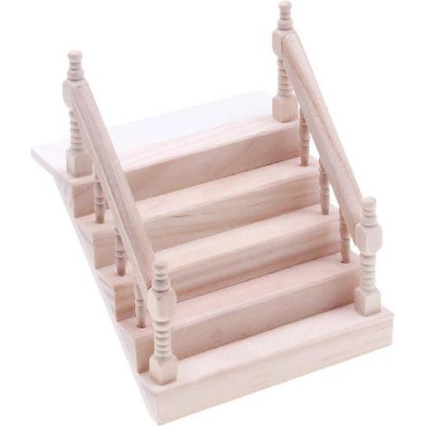 Dekorative Mini-Bürotreppe, Mini-Holztreppe, dekoratives Mini-Haus – 10,50 x 10,00 x 10,00 cm (1/3)