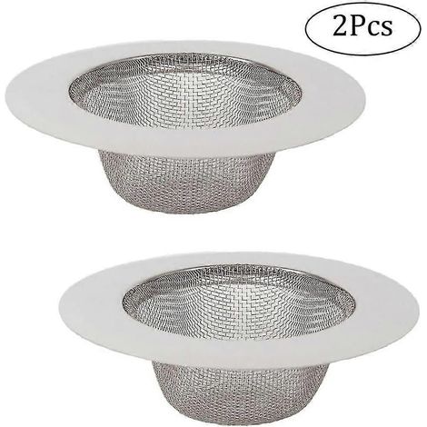 Set mit 2 Edelstahl-Spülbeckensieben, für Küchenspüle, Badezimmer, Waschmaschine (1/5)