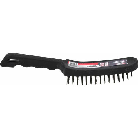 Awtools, Spazzola metallica in plastica de, strumento di pulizia de, ideale per la rimozione di ruggine e vernice, impugnatura ergonomica de plastica, 4 file de setole, colore plastica.