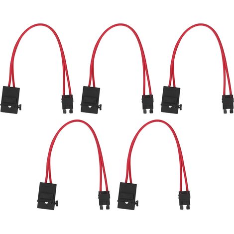 5-teiliges Kfz-Sicherungshalter-Verbinder-Set, Mini-Hochleistungs-Kabelverlängerung für Fahrzeuge, ATM 20A 16AWG mit 5 Sicherungen, ACT M 19,1 mm (1/5)