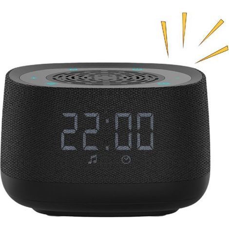 Réveil numérique à double alarme – Volume et luminosité réglables – Écran LED multicolore avec veilleuse – Fonction snooze et sauvegarde de la mémoire – Noir (1/5)