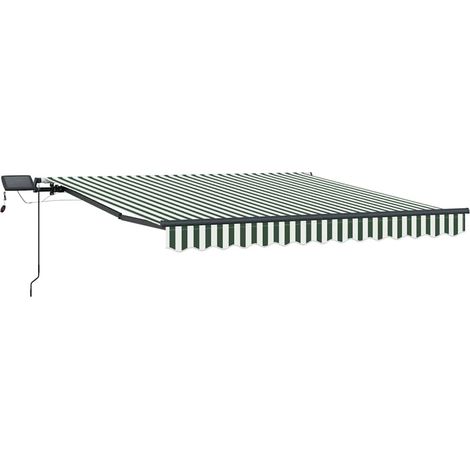 Maison Exclusive - Tenda Retrattile Verde e bianco 350 x 250 cm Tessuto