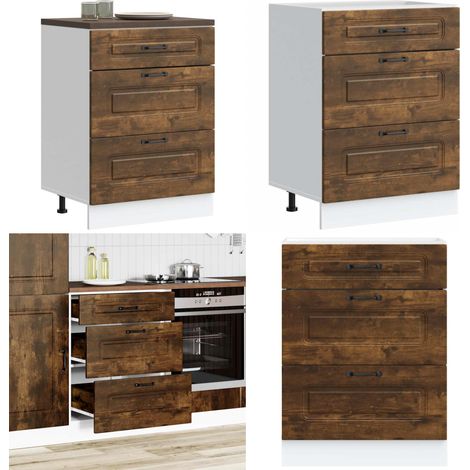 vidaXL Küchenunterschrank Kalmar Räuchereiche Holzwerkstoff (1/5)