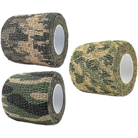 3 rouleaux de ruban adhésif de camouflage extérieur, ruban adhésif de chasse, ruban adhésif d'emballage, ruban adhésif de camouflage pratique (1/3)