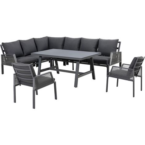 Primaster Gartenmöbel-Set Girona 8 Personen Lounge Set Alu anthrazit Sitzgruppe