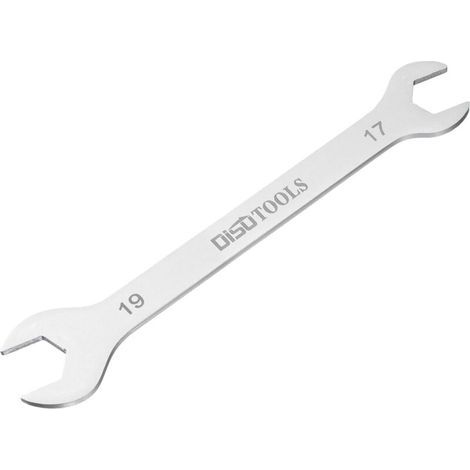 Chiave a forchetta sottile con bussola metrica 17 mm x 19 mm, in acciaio inox 3Cr13 sabbiato, a doppia estremità, ideale per la manutenzione domestica e le riparazioni generali. (1/4)