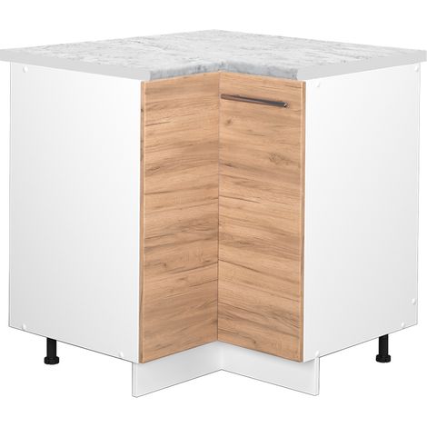 Mobile ad angolo cucina Fame-Line, Quercia dorata, 80.5 cm , PL Marmo, Vicco