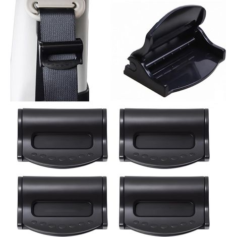 Lot de 4 ajusteurs de ceinture de sécurité universels – Antidérapants – Réglables – Confort et sécurité – Pour toutes les ceintures de sécurité et adultes (1/4)